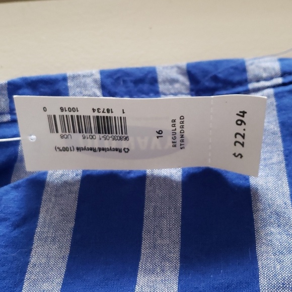 Old Navy Blue Striped 100% Cotton Shorts Size 16 - Picture 4 of 11